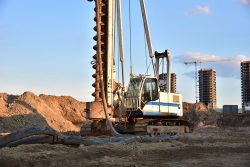 Vertical,Tamrock,Pile,Foundation,Drilling,Machine.,Drill,Rig,At,Construction