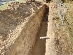 Repairing,Of,Plastic,Tube,Water,Delivery,System.,Open,Trench,With