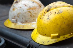 Dirty,Safety,Hardhat,Which,Is,Used,In,The,Oil,Field